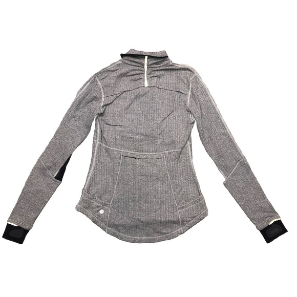 Lululemon Base Runner 1/2 Zip Jacket Women's 6 Gray Herringbone Pullover - Picture 4 of 15